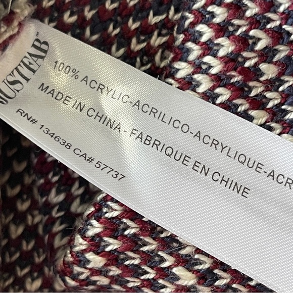 JUST FAB | Knit Dolman Sleeve Fringe Sweater Sz M - Picture 8 of 8